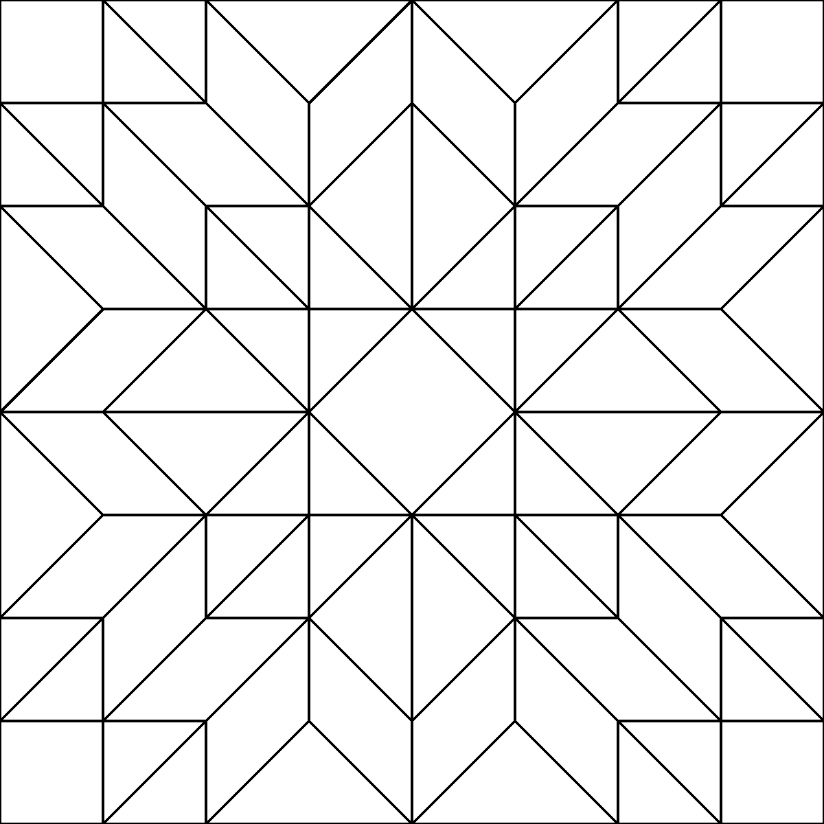 Pattern 49, Bear Paw barn quilt pattern thumbnail